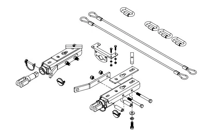 9519352 – DEMCO Vehicle Baseplate, Tabless Single Lug With Safety Cable Hooks